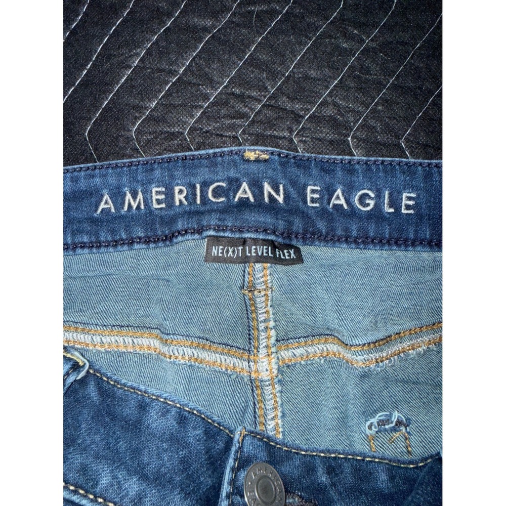 American Eagle Next Level Flex Slim Straight Jeans Mens 36x32 Dark Wash Denim - Picture 5 of 10